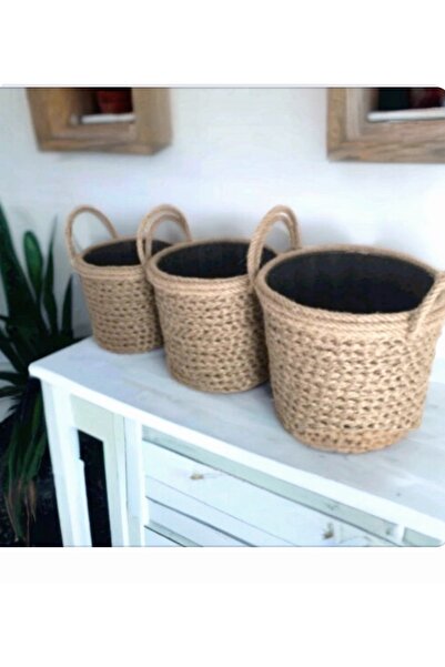 bayram taşcıoğlu home desing 3 Adet Dikilebilir Hasır Görünümlü Saksı Saksılı...