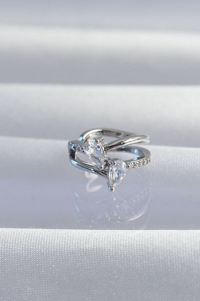 Skygo Brass Silver Drop Earcuff with Zircon Stone Detail - Tj-bkp9334