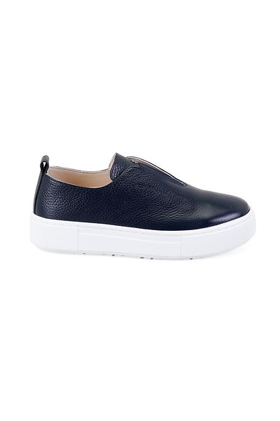 Desa Women's Navy Blue Leather Casual Shoes