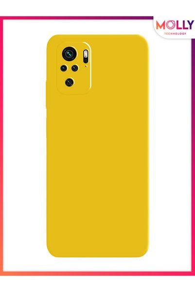 Molly حافظة سيليكون مخملية داخل سائل أصفر لهاتف Xiaomi Redmi Note 10S