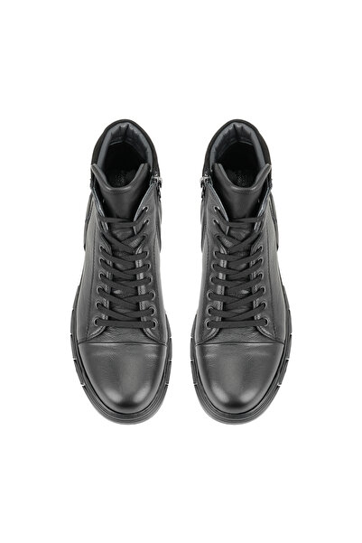 Desa Johnny Siyah Erkek Fermuarlı Deri Bot