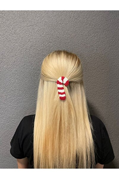 Asyakuscollection مشبك إسفارستوديو مصنوع يدويًا ومطرز على شكل عصا كاندي للعام الجديد