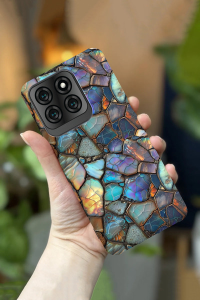 Reeder S71 Uyumlu Kamera Korumalı Taş Desenli HD Baskılı Silikon Kılıf