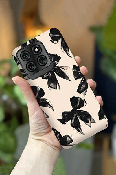 Reeder S71 Uyumlu Kamera Korumalı Siyah Kurdele Desenli HD Baskılı Silikon Kılıf