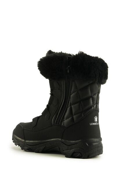 lumberjack Kız Çocuk Kürklü Fermuarlı Orginal Şık Black Outdoor Kış Botu