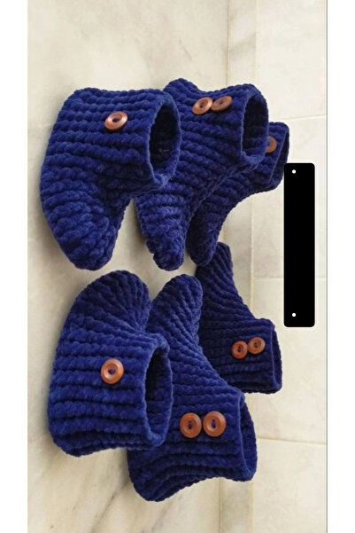 Miraelle Yumuşak el örgüsü ipliklerle kışlık ev ayakkabısı