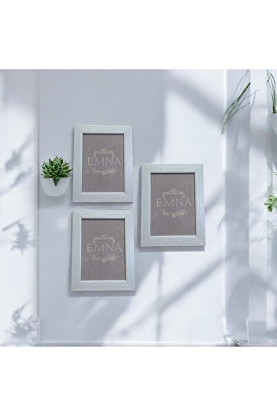 FRAMEHOME Фоторамка 3 броя Райена бяла 15x21 см Рамка от истинско стъкло Наст...