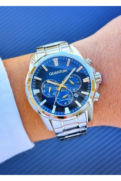 Quantum Pwg982.390 Steel Band Men's Wrist Watch