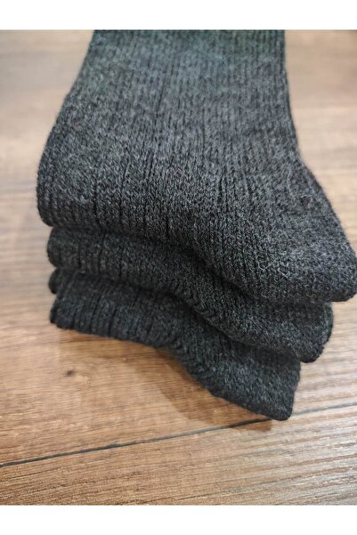 Leement socks Kadın Diyabetik Dizaltı Yün Çorap 3 Çift Kalın Kışlık Gerçek Yün