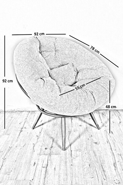 Home Geniş Oturma Alanlı Modern Berjer Tekli Koltuk | Dinlenme & Kitap Okuma Koltuğu |  Keten Gri