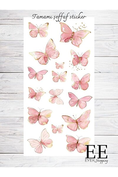 EyER Shoping Şeffaf Sudan etkilenmeyen Kelebek Temalı Sticker