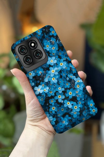 Reeder S71 Compatible Camera Protected Blue Flower Patterned Hd Printed Silic...