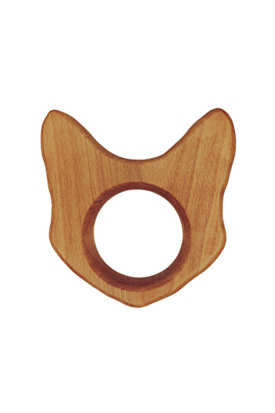 Sevimli Hayalet Diş Kaşıyıcı Kedi Doğal Ahşap
