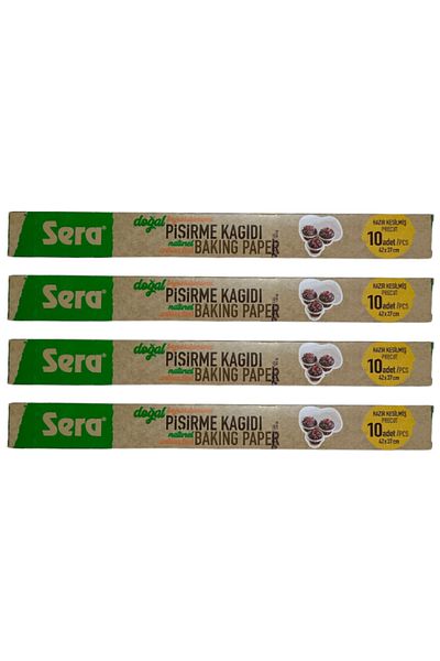 SERA 4 Natural Unwhitened Organic Baking Sheets - 10 Lu X 4