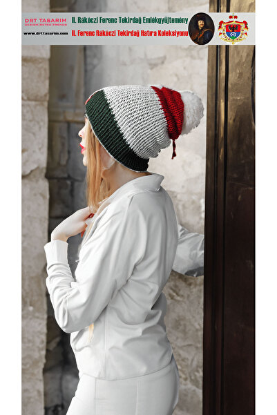 drt tasarım قبعة مخططة سميكة بطبقة مزدوجة من البومبون بتصميم علم راكوتشي تيكي...