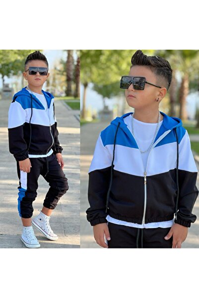 KOKOŞ BEBEK Blue Fashion Style Tracksuit Set