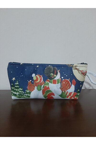 owl bag Коледна серия, коледна чанта за моливи с шарка на семейство снежни чо...