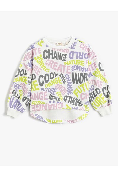 Koton Printed Sweatshirt Long Sleeve Crew Neck