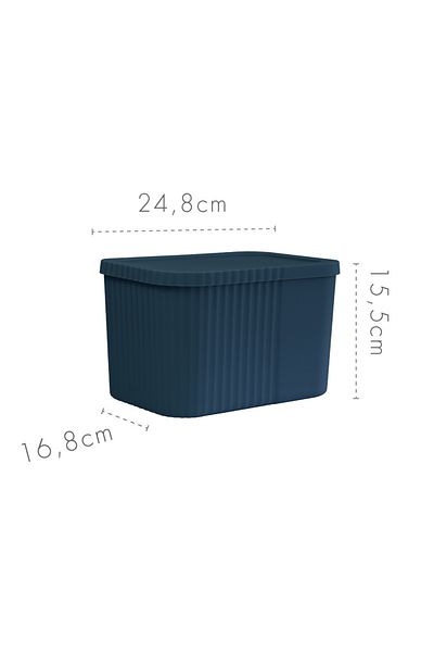 devigo 6-Liter Midi Multi-Purpose Storage Box with Lid - Towel, Cosmetic Personal Item Organizer
