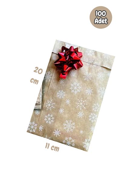 Dekals 100 Pieces 10X20 Snow Pattern Tiny Size Gift Package Christmas Themed Gift Wrapping Paper Bag