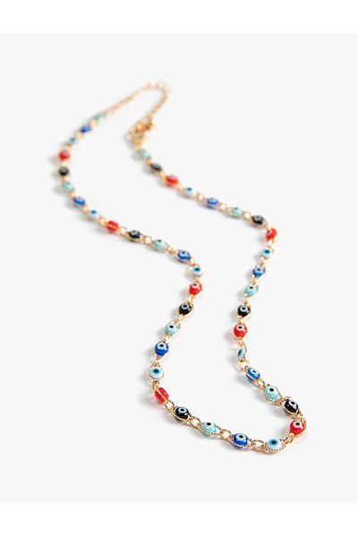 Koton Evil Eye Beaded Necklace Multicolored