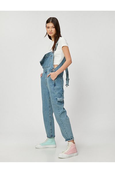 Koton Denim Overalls Pocket Detailed Cotton Lightweight Skinny Leg