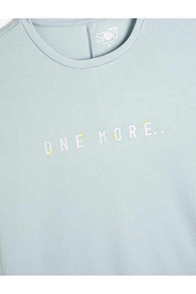 Koton Αθλητικό T-Shirt Slogan Κεντημένο με λαιμόκοψη κοντό μανίκι