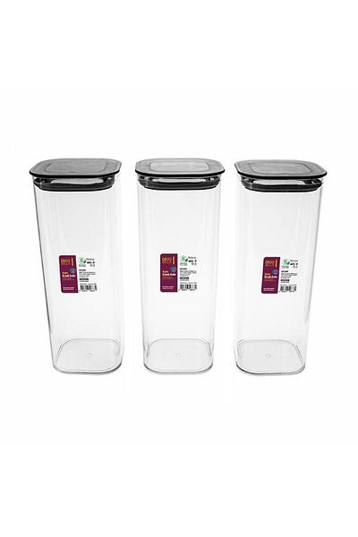 BRAVES 6 Pieces Food Storage Container Set Square Pulses Storage Container 1.7 Lt