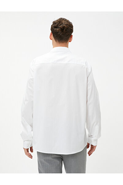 Koton Βασικό πουκάμισο Κλασικό γιακά με μακρυμάνικο κουμπιά βαμβακερό μη σιδερένιο