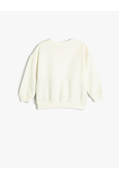 Koton Sweatshirt Rose Gold Crew Neck Monster Printed Cotton