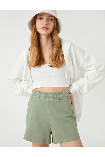 Koton Bequem geschnittene Shorts mit dickem elastischem Bund