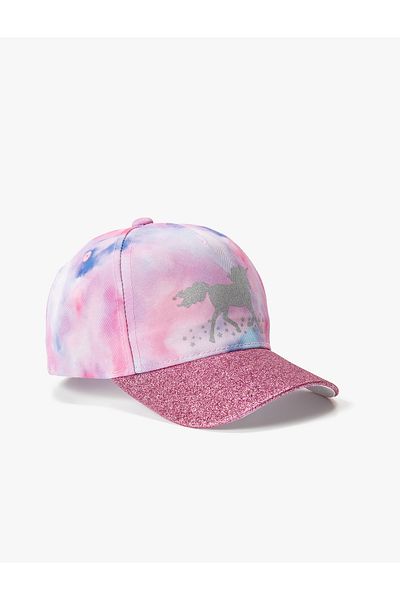 Koton Shiny Tie-Dye Patterned Unicorn Cap Hat