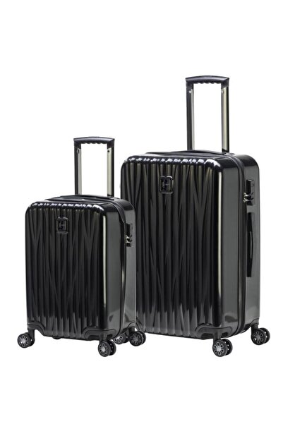 louisiana polo 2'li Valiz Seti Polikarbon Orta Boy - Kabin Boy Valiz Siyah 1815