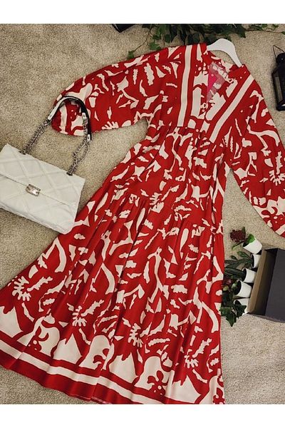 PREMİER VİE Red Saw Dress