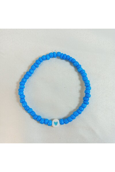 Crystal Atelier Blue Colorful Beaded Heart Lover Friendship Best Frends Bracelet