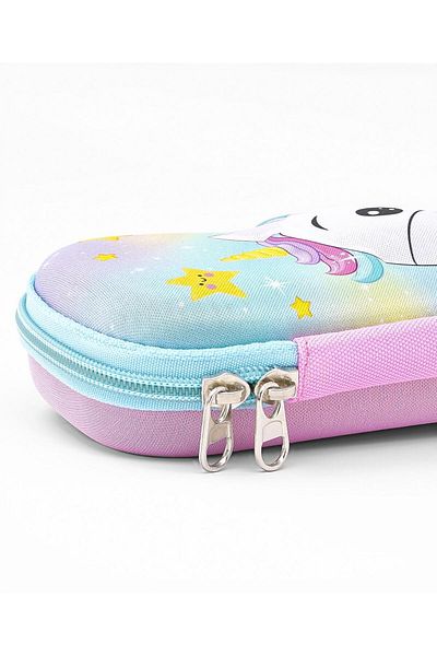 Bonfino Bonfino Unicorn Theme Pencil Case, Sturdy, Zipper Closure, 23 x 11 x 4 cm, 5 Years+ - Multicolor