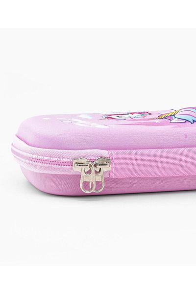 Bonfino Bonfino Unicorn Theme Pencil Case, Sturdy, Zipper Closure,  23 x 11 x 4 cm, 5 Years+ - Pink