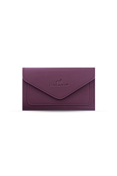Frank Martin Purple Envelope Model Portfolio - Women's Wallet with Phoenix Coin and Paper Compartment