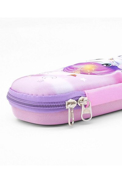 Bonfino Bonfino Unicorn Theme Pencil Case, Sturdy, Zipper Closure, 23 x 11 x 4 cm, 5 Years+ - Pink