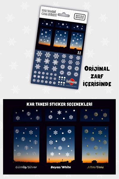 Beezzle New Year's White Snowflakes Sticker Set