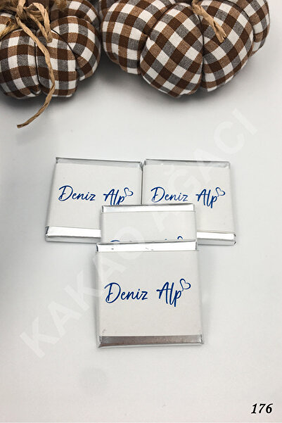 KAKAO AĞACI 100 Adet Kalpli Isimli Erkek/kız Bebek Çikolatası