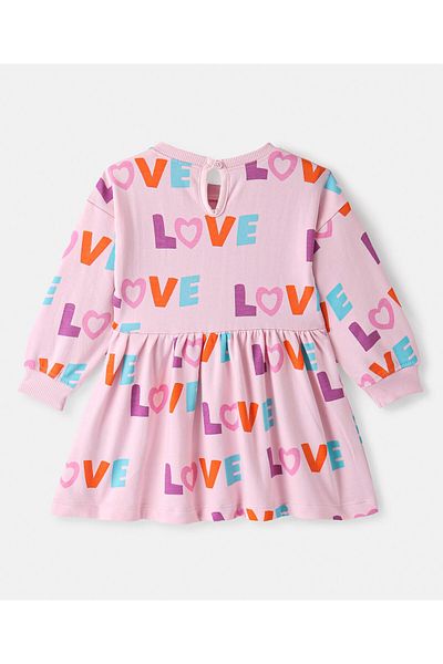 Bonfino Bonfino Text Printed Full Sleeves Dress - Pink