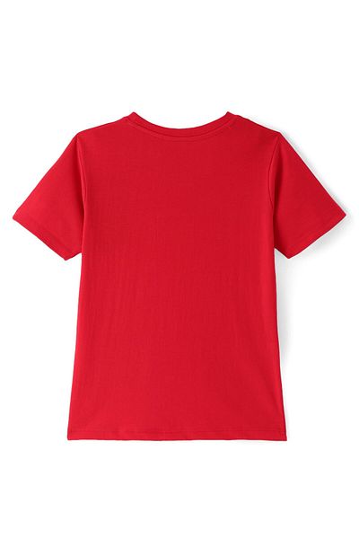 Pine kids Pine Kids Cotton Knit Half Sleeves T-Shirt with Skate Board Print - Red