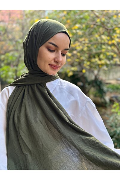 shalby Μαντήλι από βαμβακερό χακί σκούρο χακί