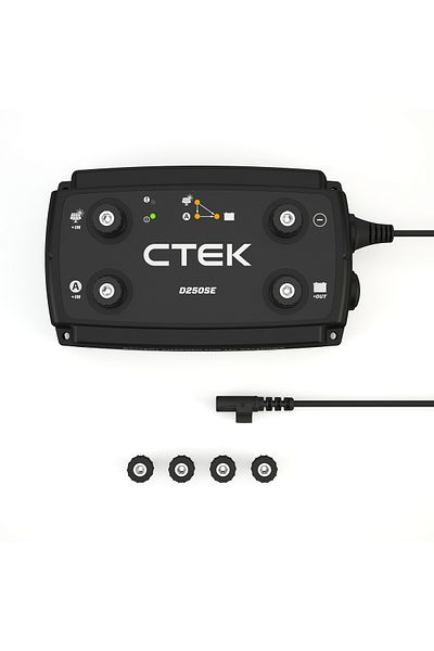 CTEK D250SE، 12 فولت، 20 أمبير، نظام إدارة البطارية المزدوجة مع التحكم بالطاقة الشمسية