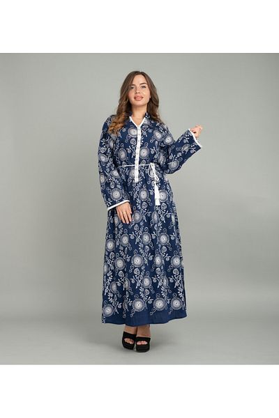 IKKXA Floral Embroidered Tie-Up Jalabiya