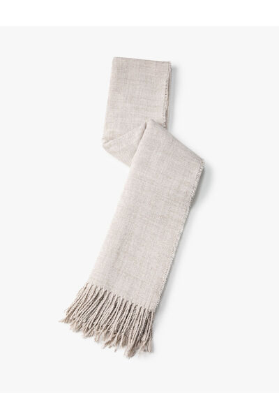 Koton Basic Shawl Tassel Detailed Textured