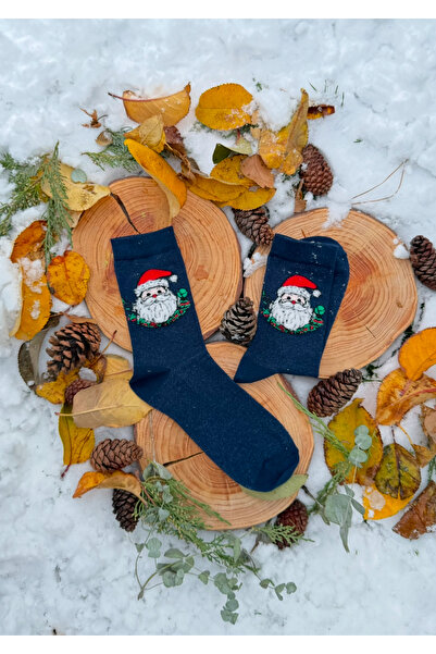 Genel Markalar Unisex Yılbaşı Çorabı (Noel Baba Desenli)