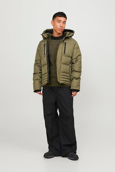 Jack & Jones Men's Wind and Water Resistant Puffer Coat - Yog