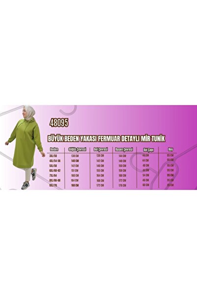 Eslina 48105 Plus Size Turtleneck Tunic with Elastic Sleeves - Black